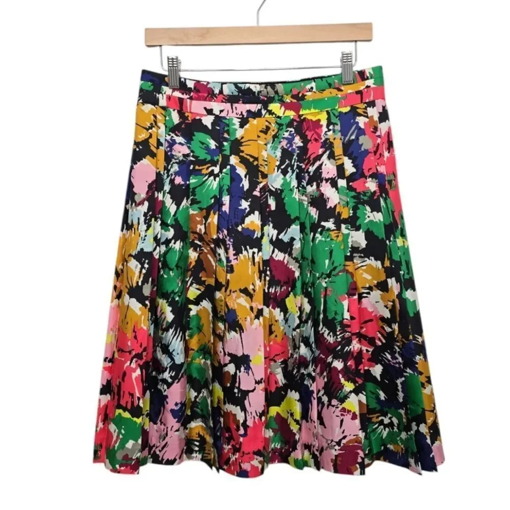 J.Crew Silk Pleated Midi Skirt